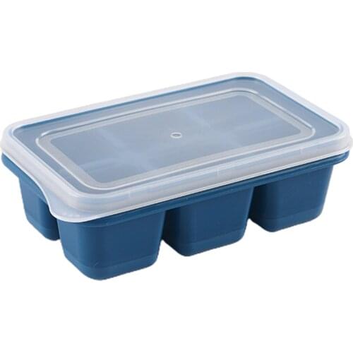 6 Cavity Mini Ice Cubes Mould Tray Reusable Plastic With Lid Home Kitchen Ice Maker for Whiskey Cocktail Bourbon 11.5X7X4CM LBS