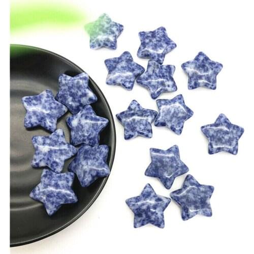 Drop Shipping 1PC Natural Blue Dot Jasper Star Shaped Crystal Gemstone Healing Stones Decor Crafts Natural Stones and Crystals