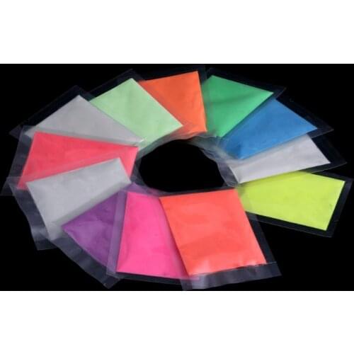 10g per color Fluorescent Powder Pigment for Paint Printing ,Soap Neon powder ,Nail Art Polish