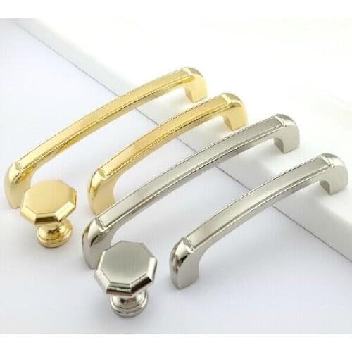 128mm modern fashion kitchen cabinet handle bright gold wardrobe dresser cupboard drawer furniture hardware handle pull