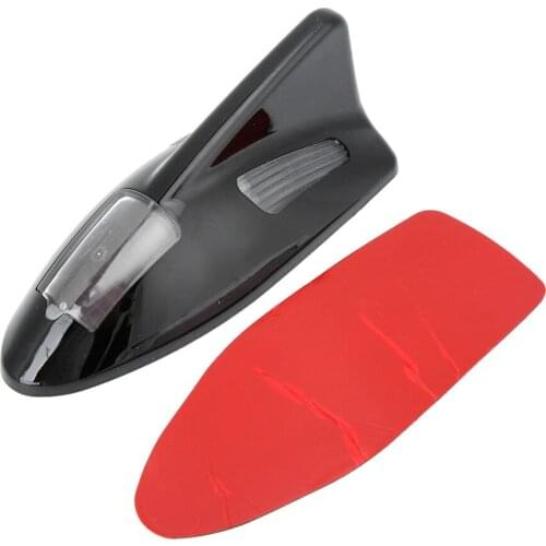 Car Solar Powered LED Warning Light Outdoor Antenna Lamp Alarm Light Car Accessories Black