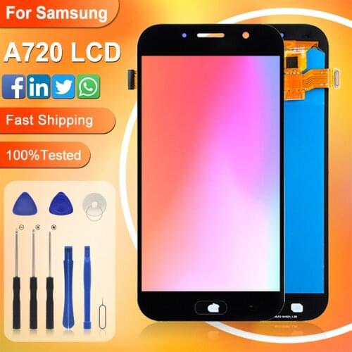 Catteny Amoled For Samsung Galaxy A7 2017 Lcd A720 Display Touch Panel Digitizer Assembly A720F Screen Free Shipping With Tools