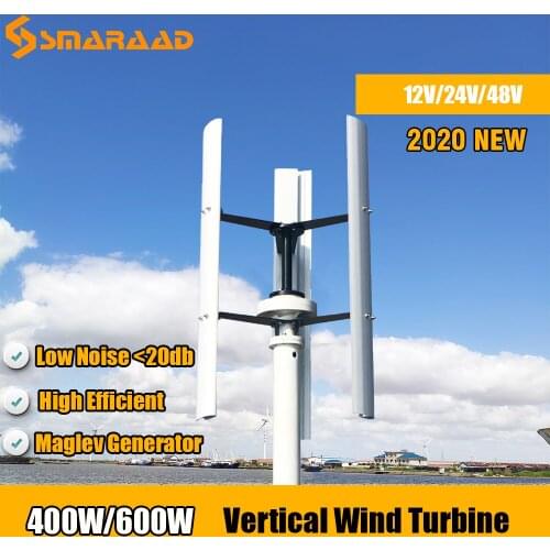 Factory Price 400w 600w New Energy Windmill Vertical Wind Power Turbine Wind Generator 12v 24v 48v Maglev With MPPT Controller
