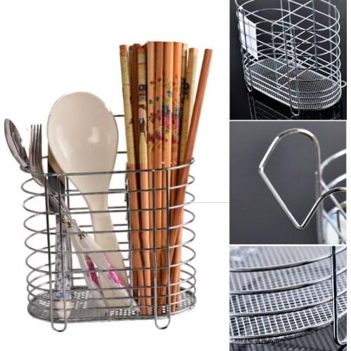 Hanging Cutlery Holder Drainer Chopsticks Spoon Fork Storage Rack Kitchen Tools Kitchen Supplies Hanging