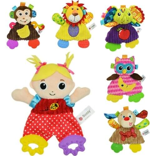 Baby Infant Reassure Towel Teether Plush Toy Elephant Dog Soft Comforting Girl Doll Plush Appease Newborns Educational Toys