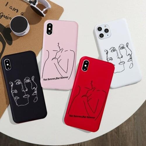 GYKZ Funny Abstract Art Line Phone Case For iPhone XS MAX SE 2020 11 Pro 7 X XR 6 8Plus Black Red Silicone Soft Back Cover Coque