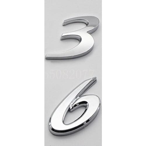 Chrome Letter & Number 3 6 Emblem for Mazda 3 Mazda 6 M3 M6 Car Styling Refitting Trunk Badge Quality ABS Sticker