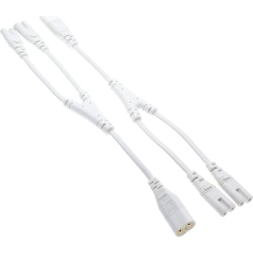 IEC 320 C8 Male to Dual C7 Female Y Split Power Cable, IEC 2Pin Figure 8 Male to 2 Female Cord 30CM