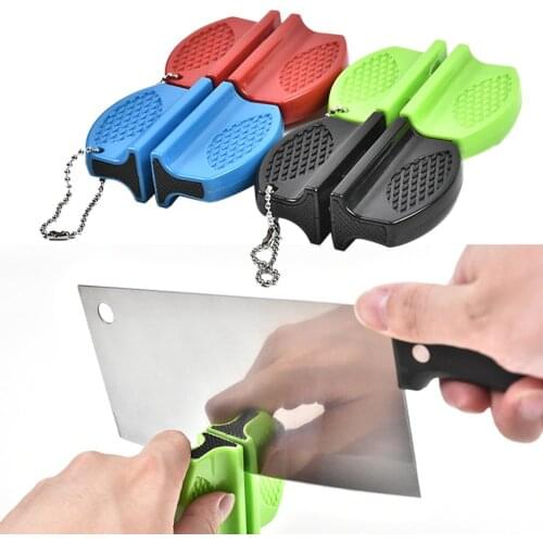 Mini Ceramic Rod Tungsten Steel Knife Sharpener Two-stage Butterfly Type Double-sided Knife Sharpener Safety Non-slip Sucker