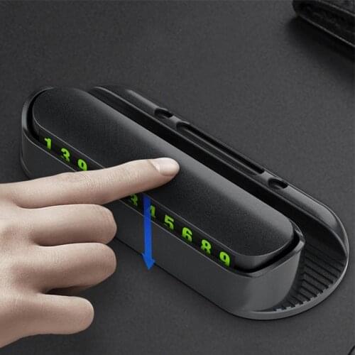 7 in 1 Multi-functional Hideable Night Luminous Car Temporary Parking Card Fragrant Car Phone Number Telephone Holder Card Plate