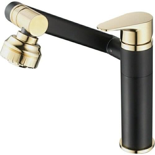 Multifunction Bathroom Sink Faucet Hot Cold Water Mixer Crane Antique Bronze Deck Mounted Universal Water Taps