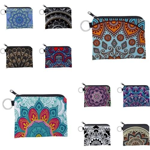Fashion Mandala Pattern Coin Purse Small Money Bags girls Zipper Coin Bag Clutch Women Men Purse Mini Wallets