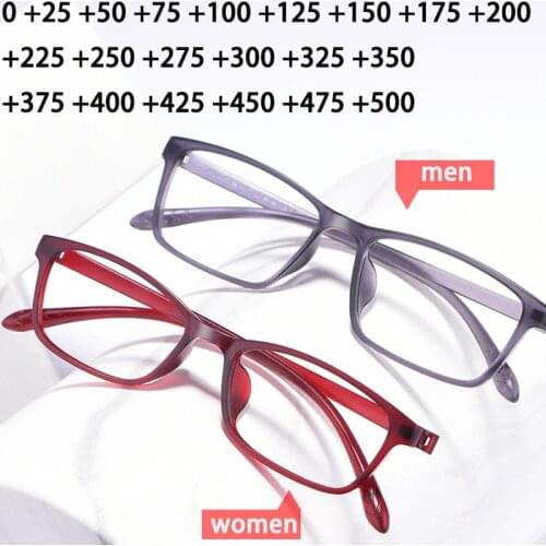Ultralight Women Men Plastic Reading Glasses New Clear Reader Magnifying Glasses Anti-fatigue Full Frame Diopter +0 175 225 275