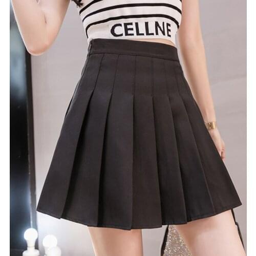 Pleated Black White Plus Size Oversized 5Xl Large Korean Fashion High-Waisted Vintage Summer WomenS Clothing Skirts 2021