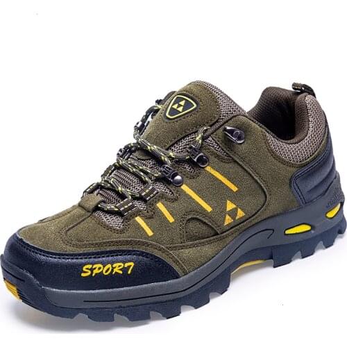 Durable Hiking Shoes For Men Outdoor Waterproof Suede Leather Hunting Climbing Shoes Women Non-Slip Tactical Trekking Sneakers