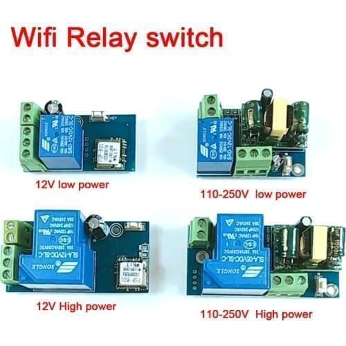 DC 12V 110V 220V WiFi Wireless Smart Switch Relay Controller Module remote control For access lamp light Mobile phone APP