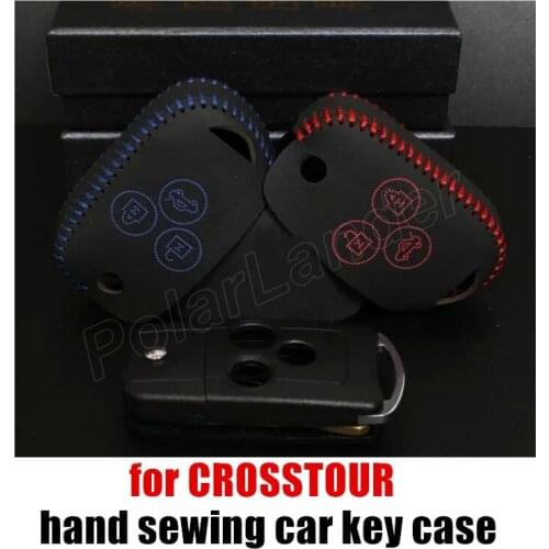 Only Red fit for HONDA 11 CIVIC CROSSTOUR car key case Hand sewing car styling genuine quality leather car key cover