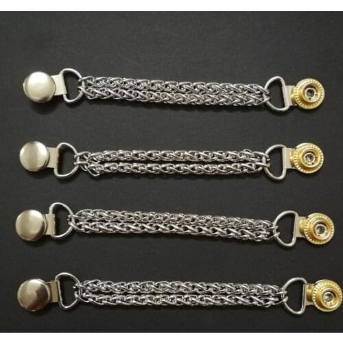 4pcs/set stainless steel Motorcycle Vest Extenders Biker Leather biker Chainmail for Motorcycle Vest jacket biker button buckles