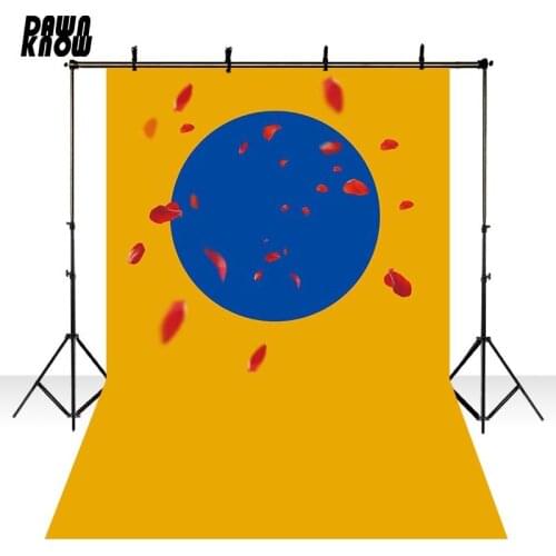 DAWNKNOW Cartoon Yellow Vinyl Photography Background For Newborn Petals Photo Shoot Backdrop For Personal Photo Studio lv1772
