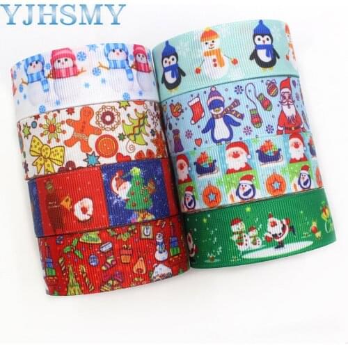 YJHSMY I-19713-4,22mm,10yards Christmas series Cartoon grosgrain ribbons,bow cap accessories and decorations,DIY materials