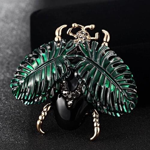 Zlxgirl Green Insect Brooch For Men Jewelry Christmas Hijab Pins And Broaches Womens Enamel Pin Brooch Bags Accessories