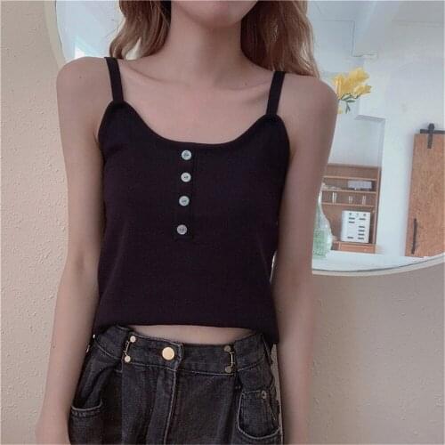 Women Summer Sleeveless Knitted Plain Tops Female Casual Tank Tops and Camisoles Soft Crop Tops For Women Undershirt One Size