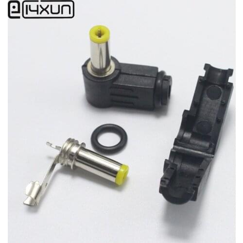 1pcs 5.5*2.5mm Male DC Power jack Plug Connector Right Angle 5.5x2.5mm Welding Electrical Plugs Audio DIY Parts Yellow Head