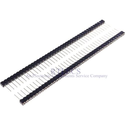 100 Pcs Round Pin Machined Diameter 0.5mm 1x40 40 Pin Female Header Pitch 0.100" 2.54mm Single Row Pin Header Strip 9.7mm Height