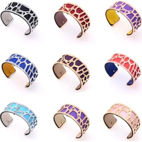 25mm iron hand cuffs bracelet luxury brand removable leather bangles gold plated jewelry Figure Bijoux armband armbandjes dames
