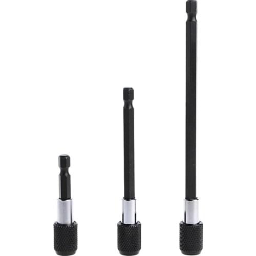 3 Pcs 1/4'' Hex Quick Release Screwdriver Bit Holder Extension Bar 60-150mm C5AC
