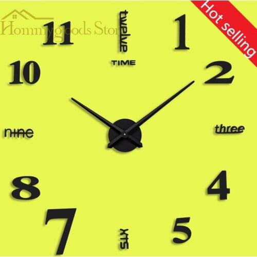 Home decor living room wall decor decoration LED acrylic DIY clock European wall sticker decorative clock office electronic