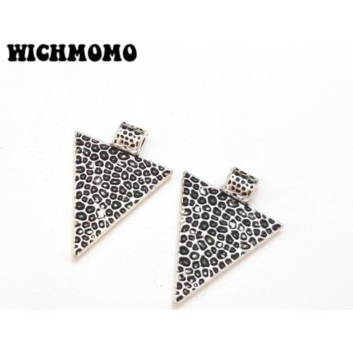 New Fashion 6 Pieces Retro Zinc Alloy Geometric Triangle Charms Pendants Diy Necklace Jewelry Accessories PJ286
