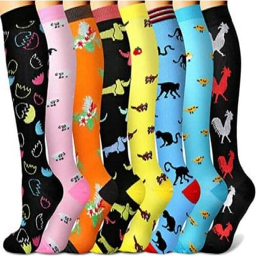 8 Pairs Compression Stockings Sport Compression Per Set Soccer Sports Wear Female Male Men Women Gift Persent S M L XL 15-20mmHG