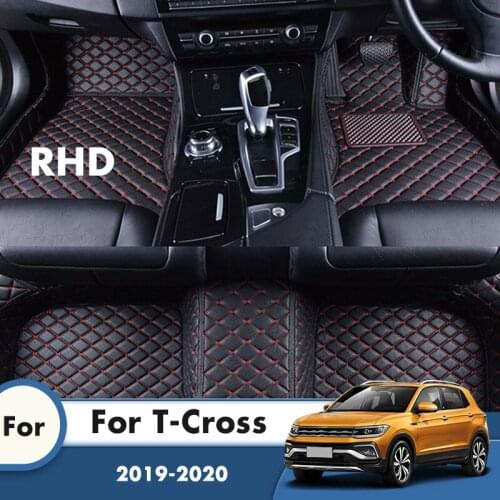 RHD Car Carpet For Ford T-Cross 2020 2019 Car Floor Mats Artificial Leather Waterproof Custom Foot Pad Auto Interior Accessories