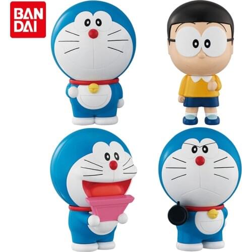 Bandai Genuine Gashapon Toys Cute Anime Figures Doraemon Shellless Modeling doll 6 Nobita Nobi Action Figure Gacha Toys