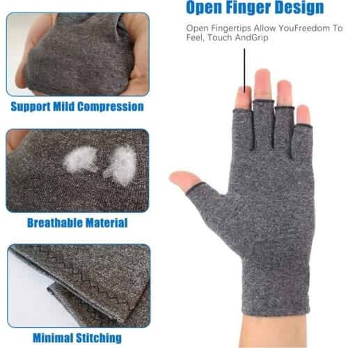 1 Pair Compression Arthritis Gloves Wrist Support Cotton Joint Pain Relief Hand Brace Women Men Therapy Wristband