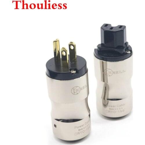 Thouliess pair HIFI Krell CRYO-156 Gold plated EU US Power Plug Socket Copper IEC Female Connector for DIY Power Cord Cable