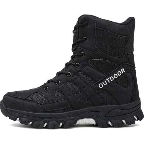 Mens and womens couple short-tube combat boots, mens desert tactical combat boots for autumn and winter