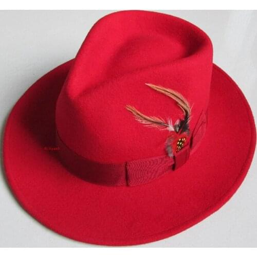 LIHUA Brand 100% Wool Stain-Resistant Crushable Dress Fedoras Hat,Mens Like Soft Bowler Hat For Christmas Women 's Jazz hat