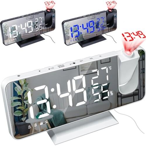 3 Color LED Digital Alarm Clock Watch Table Electronic Desktop Clocks USB Wake up FM Radio Time Projector Snooze Function
