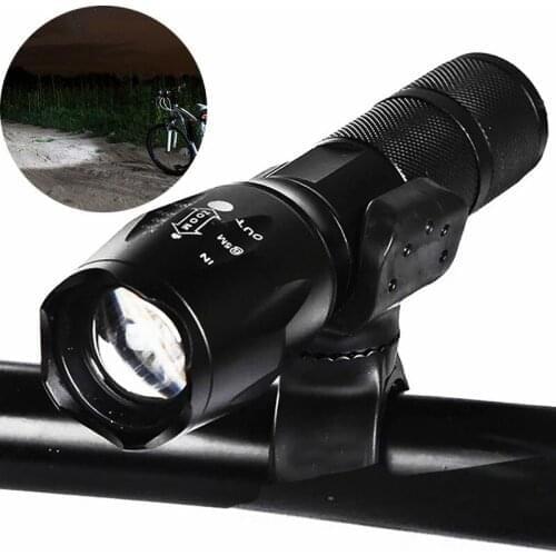 D2 5 Modes Bicycle Cycling LED Flashlight Clip Lantern Rainproof Front Fishing Lamp Bike Light Torch Set Led Powerful Flashlight