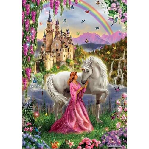 DIY diamond painting Unicorn beauty animal full diamond embroidery girl unicorn diamond mosaic animal Unicorn wall decor