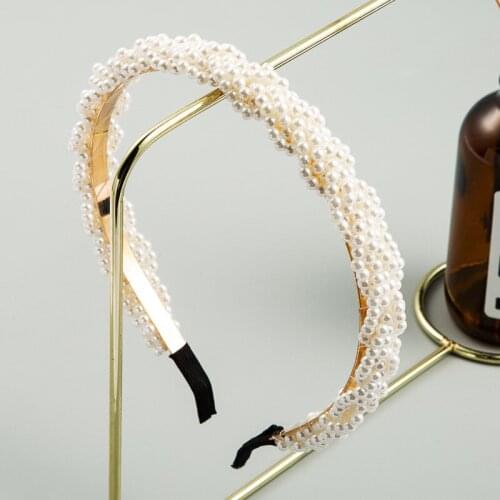Elegant Imitation Pearl Hair Band For Women Big Wide Hair Wedding Headbands Party Headbands Headwear Hoop Accessories
