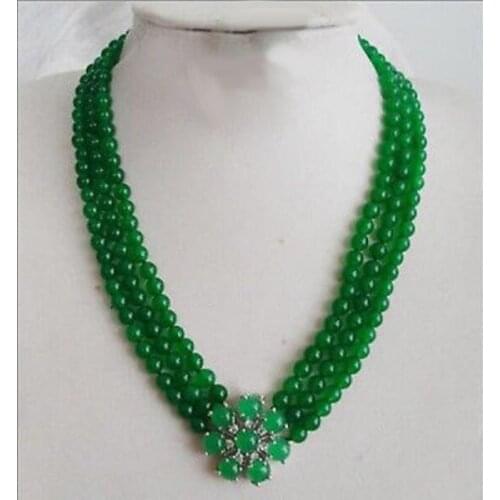 Fine jewelry FashionGreen Necklace FlowerAAA style 100% Noble