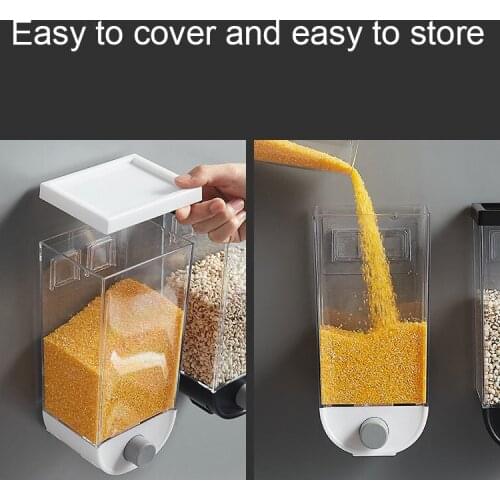 Cereal Dispenser Container Wall Mounted Cereal Dispenser Tank 1500ML Grain Dry Food Container Kitchen Storage Box J2Y