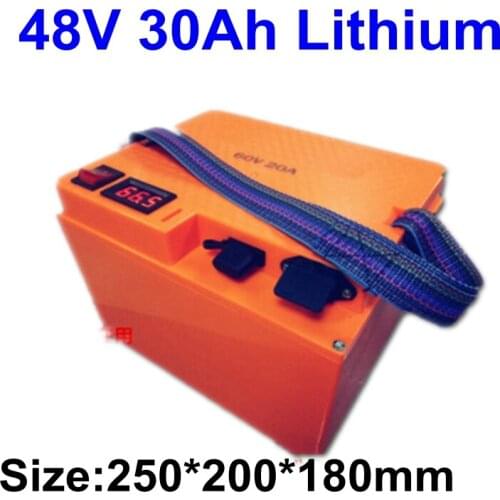 High power 1500w 2000w E scooter Ebike tricycle motor lithium battery 48v 30ah li-ion battery + 5A charger+free shipping