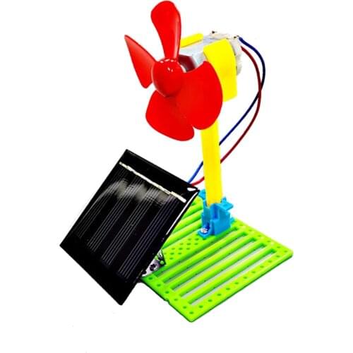 Novel Solar Powered Electric Fans DIY Physics Motor Circuit Device Kit Science Toy Educational Physical Experiment Gift