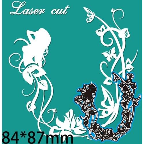 84*87mm Laser Flower Woman New Metal Cutting Dies Scrapbooking DIY Album Paper Card Craft Embossing Stencil Decoration