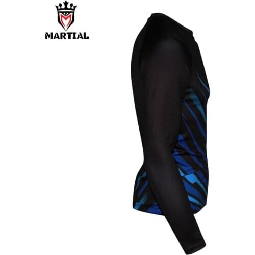 Martial Official Store mens mma rashguards long sleeve printed Mma rashguard blue rash guard