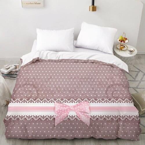3D Duvet cover Quilt/Blanket/Comfortable Case Luxury Bedding 135 140x200 150x200 220x240 200x220 for Home Bow Pink
